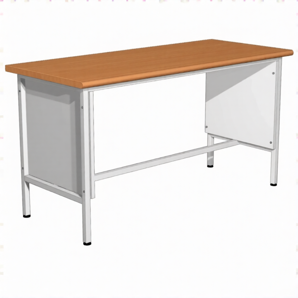 Стол для врача рабочий СЛ-2 (1400х600х750) (постформинг бук, каркас белый)