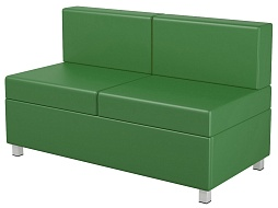 Диван 2-местный модульный на металлокаркасе 1200х610х425/720 мм 790.2-З (обивка - экокожа зеленый, м/к квадратная труба)