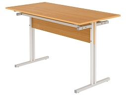 Стол для школьной столовой обеденный 4-местный для табуретов 6 г/р СТЛт4.6 (бук, м/к серый, квадратная труба)