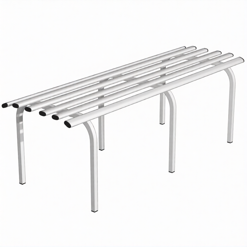 Скамья металлическая 3-х местная СКМ-3х (каркас белый)