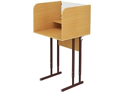 Стол 1-местный лингафонный 4-6 г/р регулируемый школьный СТИр1.46-КЧ.Б (бук, м/к коричневый, квадратная труба)