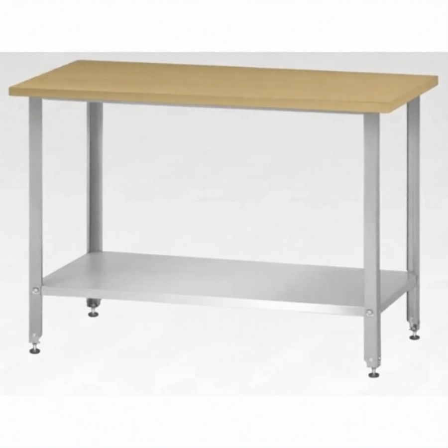 Стол кондитерский СПРн 860х1500х700 «Norma Ral» бук/40 (полка сплошная, ножка угловая)