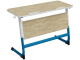 Стол 2-местный школьный 5-7 г/р "Логика" с наклоном столешницы 0-15° (дуб "Бардолино", м/к белый/синий)
