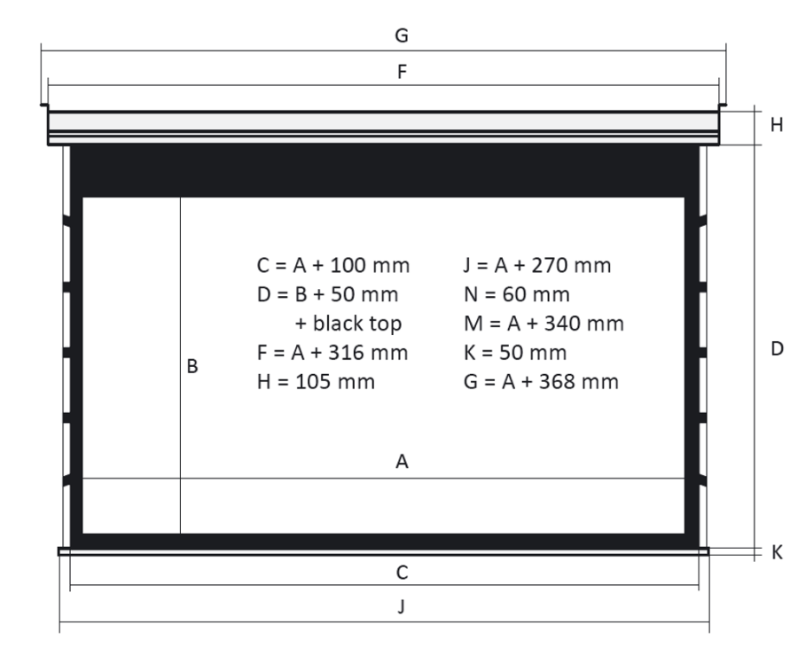 Kauber Blue Label Tensioned BT Cinema 95" 16:9 118x210 дроп 60 см. Gray Pro