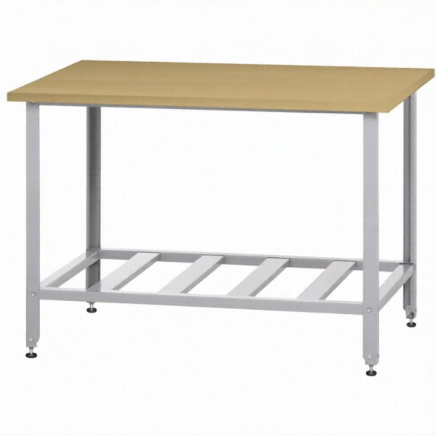 Стол кондитерский СПРн 860х1500х700 «Norma Zn» бук/40 (полка-решетка, ножка угловая)