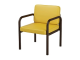 Диван-кресло 600х610х430/775 мм 880.1-Ж (обивка - винилискожа желтый, м/к черный, круглая труба)
