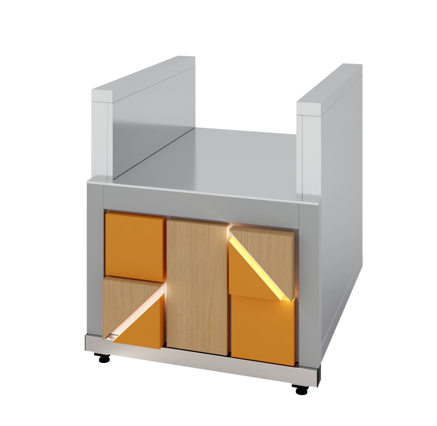 Прилавок для подносов Junior Luxstahl ПП-600 Premium (нерж.)