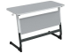 Стол 2-местный школьный 3-5 г/р "Логика" регулируемый (серый, м/к белый/графит)