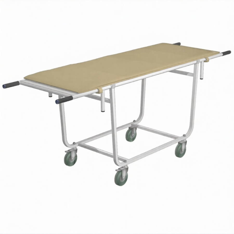Стол передвижной с носилками СПН (кожзам Эконом бежевый, каркас белый)